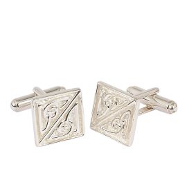 Cufflinks with Celtic Knot Square Design in Sterling Silver