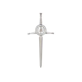 Deluxe Thistle Celtic Kilt Pin in Sterling Silver