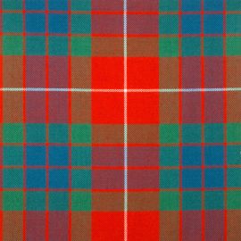 Fraser Red Ancient Medium Weight Tartan Fabric-Front