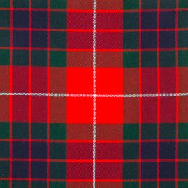 Fraser Red Modern Medium Weight Tartan Fabric-Front