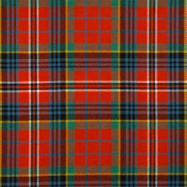 MacPherson Red Ancient Medium Weight Tartan Fabric-Front