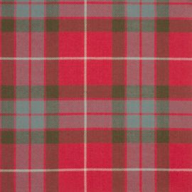 Fraser Red Weathered Light Weight Tartan Fabric-Front