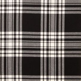 Menzies Black & White Modern Lightweight Tartan Fabric