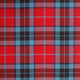 Thompson Red Modern Light Weight Tartan Fabric-Front