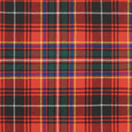 Innes Red Modern Heavy Weight Tartan Fabric-Front