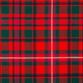 MacKinnon Red Modern Heavy Weight Tartan Fabric-Front