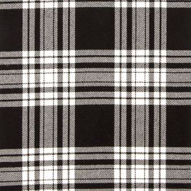 Menzies Black & White Modern Heavyweight Tartan Fabric - Single Width