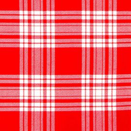 Menzies Red & White Modern Heavyweight Tartan Fabric - Single Width 