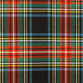 Stewart Black Ancient Heavy Weight Tartan Fabric-Front