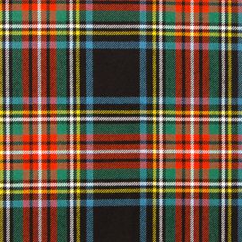 Stewart Black Ancient Heavy Weight Tartan Fabric-Front