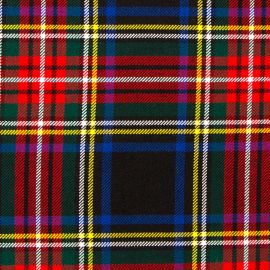 Stewart Black Modern Heavy Weight Tartan Fabric-Front