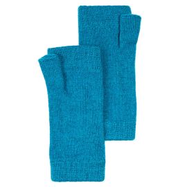 Womens Dragon Fly Blue Cashmere Wrist Warmers Fingerless Gloves