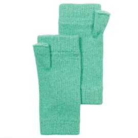 Ladies Jade Green Cashmere Fingerless Gloves