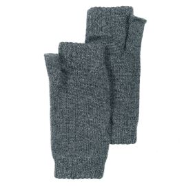 Womens Charcoal Cashmere Wrist Warmers Fingerless Gloves