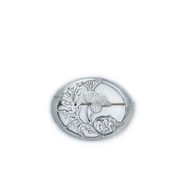 Thistle Small Brooch in Polished Pewter