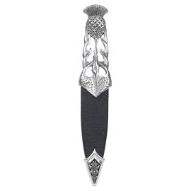 Ryan Thistle Dress Sgian Dubh in Polished Pewter