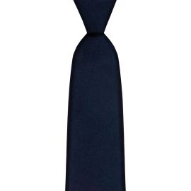 Navy Plain Coloured Wool Tie