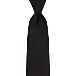 Black Plain Coloured Wool Tie