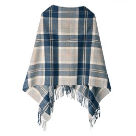 Georgia  Bannockbane Grey Tartan Lambswool Poncho