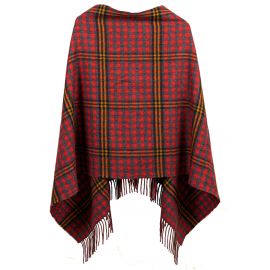 Red Red Rose Tartan Lambswool Poncho