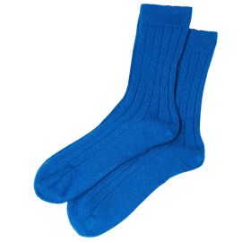Mens Luxury Electric Blue Cashmere Blend Socks