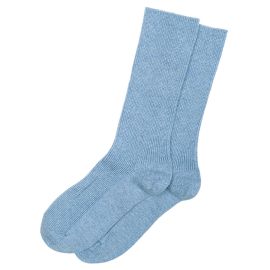 Ladies Luxury Fesco Blue Cashmere Blend Socks
