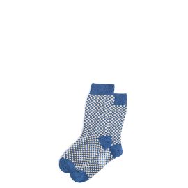 Womens Denim Gingham Merino Blend Socks