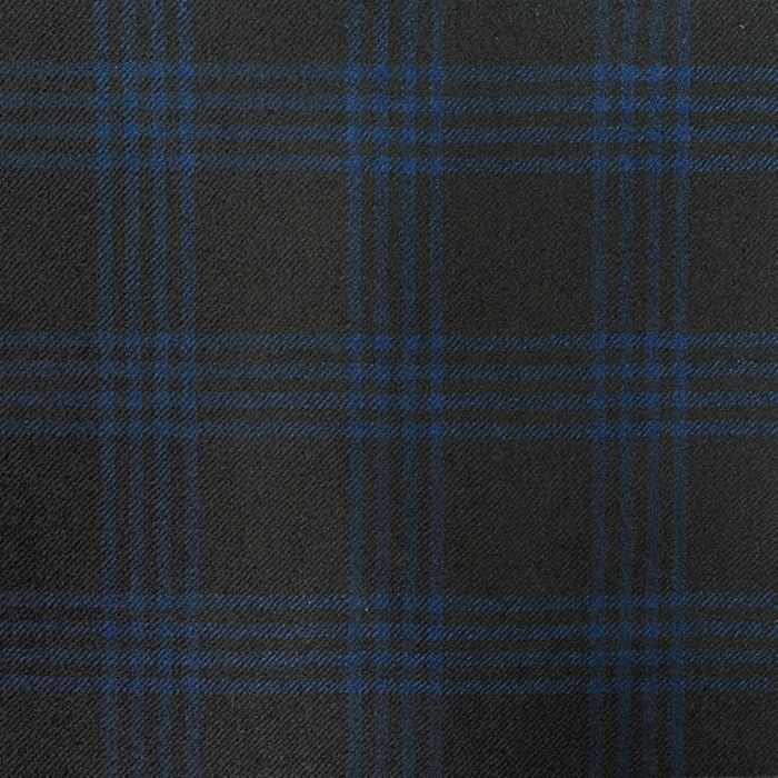 Royal/Black Grid Check Lightweight Fabric Sample