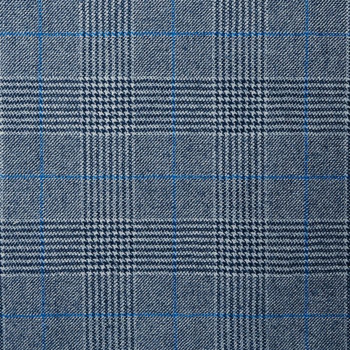 Navy/Royal Glen Check Lightweight Fabric