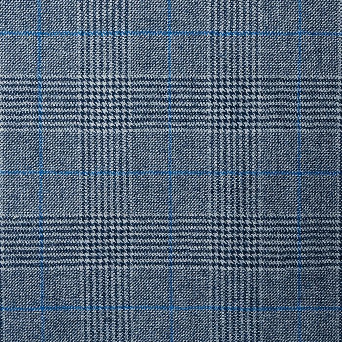 Navy/Royal Glen Check Lightweight Fabric