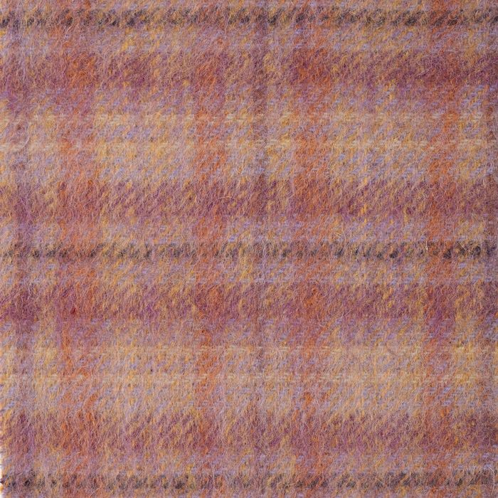 Lilac / Rust Check Mohair Blend Tweed Fabric
