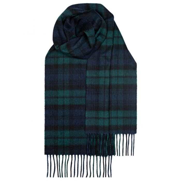 Beau Black Watch Modern Tartan Luxury Cashmere Scarf