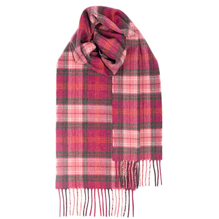 Beau Lochcarron Hunting RoseTartan Luxury Cashmere Scarf