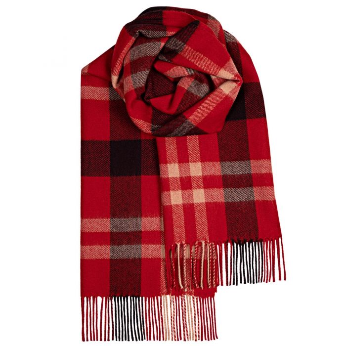Bailey Red Asymmetric Large Lambswool Scarf