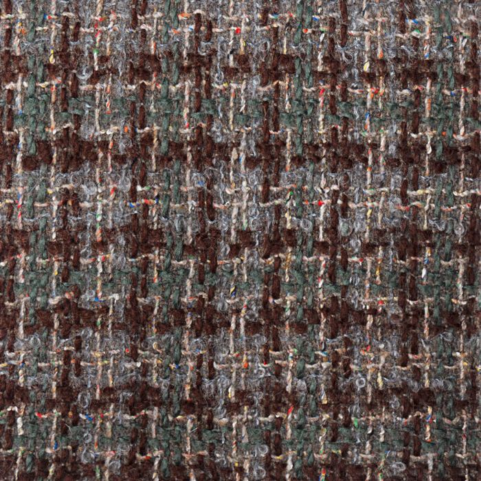 Fantasy Coating Stone Check Wool Mohair  Blend Loop Tweed Fabric