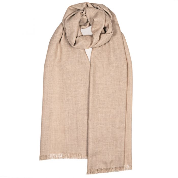 Aubrey Natural Melange Luxury Cashmere Stole