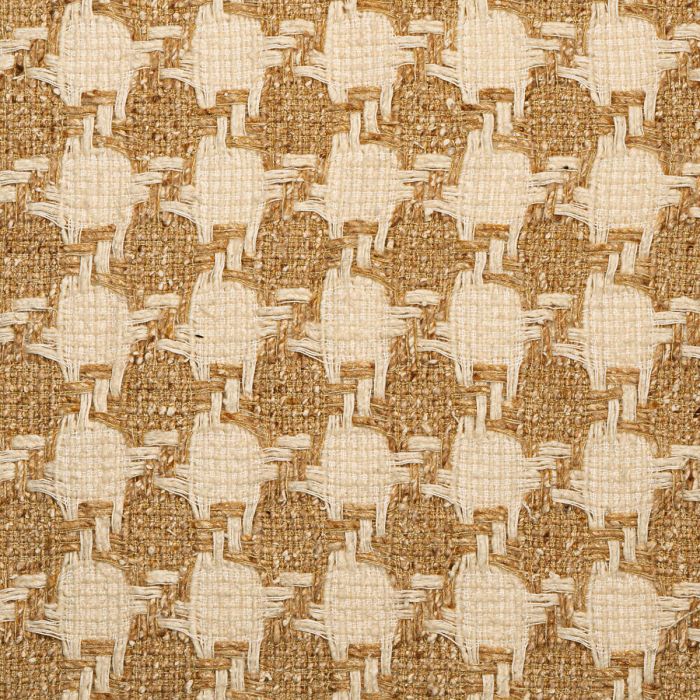 Camel and Cream Houndstooth Multi Wool Tweed Fabric Sample