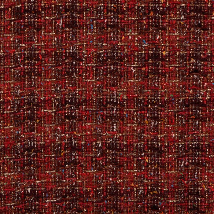 Rosso Check Sparkle Tweed Fabric Sample