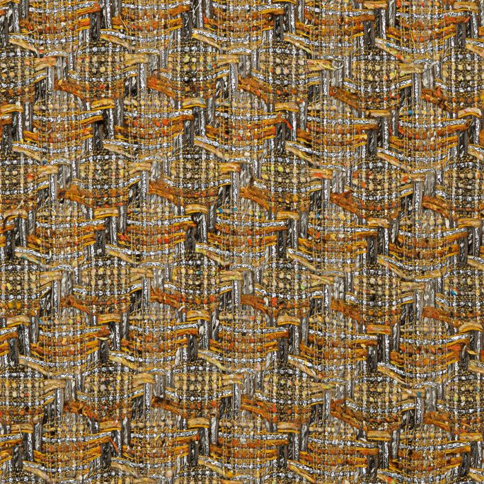 Grey & Gold Check Sorbet Tweed Fabric Sample