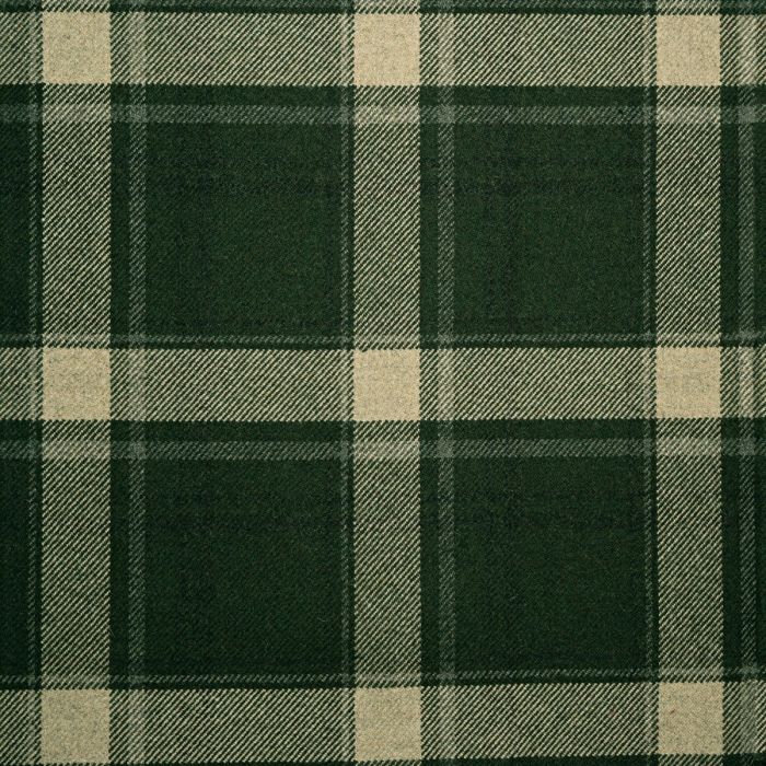 Olive Plaid Soft Wool Recycled Blend Tweed Fabric