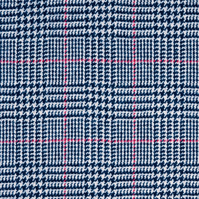 Black / White Glen Check Soft Wool Recycled Blend Tweed Fabric Sample