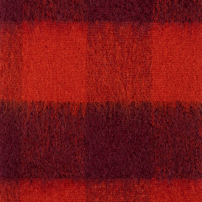 Red Block Mohair Brushed Fabric