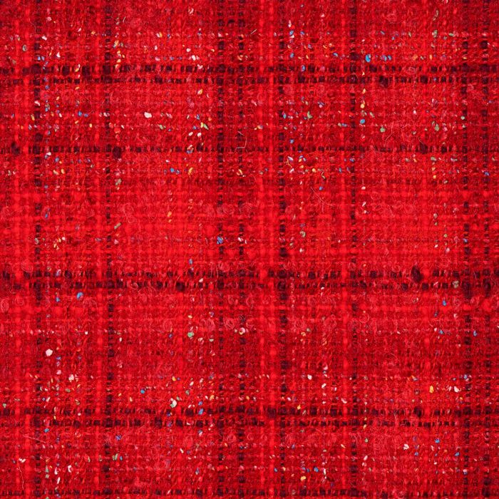 Fantasy Ruby Check Wool Blend Mohair Loop Tweed Fabric Sample