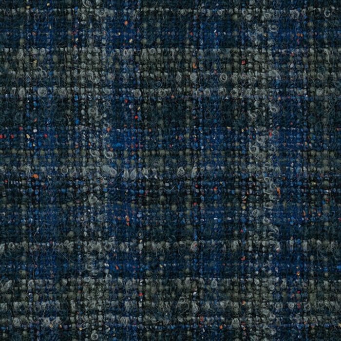 Fantasy Royal Check Wool Blend Mohair Loop Tweed Fabric Sample