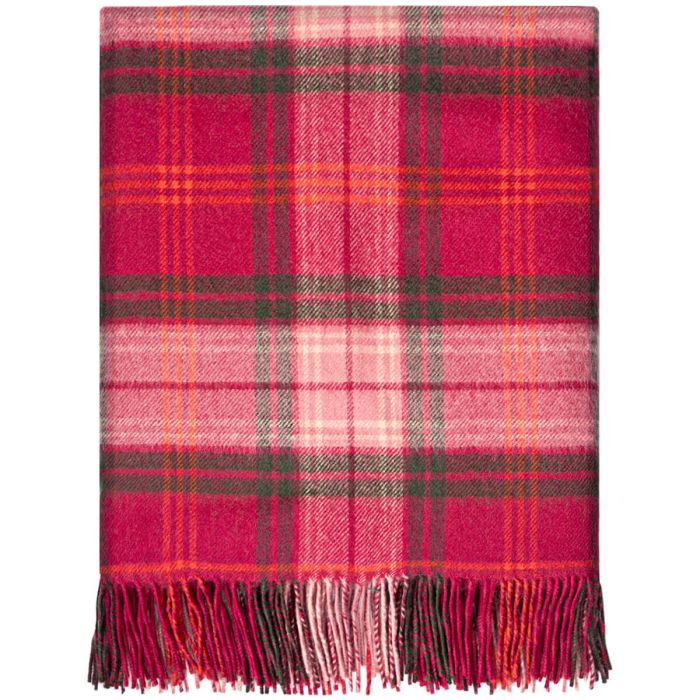 Lochcarron Hunting Rose Tartan Lambswool Blanket