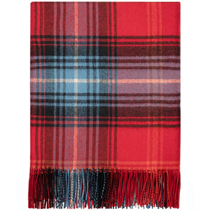 Border Lochcarron Ruby Tartan Lambswool Blanket