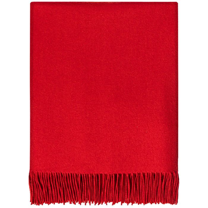 Red Plain Coloured Lambswool Blanket