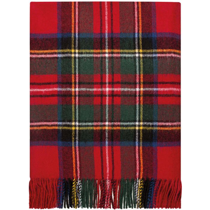 Border Stewart Royal Modern Tartan Lambswool Blanket