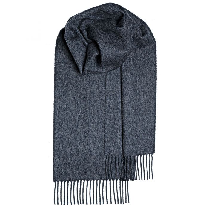 Bowhill Charcoal Plain Coloured Lambswool Scarf