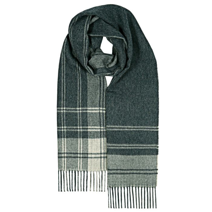 justering Tage af Overflod Darwin Douglas Grey Tartan Luxury Oversized Lambswool Scarf | Lochcarron of  Scotland